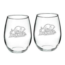 Jardine - Bucknell Bison 21oz. 2-Piece Stemless Wine Glass Set - Multicolor