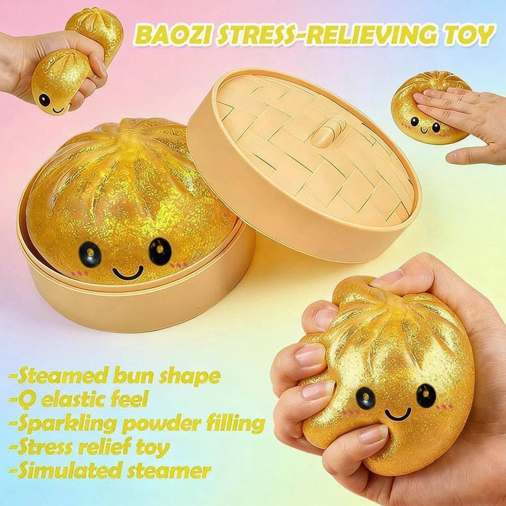 BAOZI STRESS-RELIEVING TOY

- Steamed bun shape
- Q elastic feel
- Sparkling powder filling
- Stress relief toy
- Simulated steamer