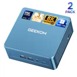 Bundle - GEEKOM - IT12 Mini PC(2 PACK), Light Business Mini Computer Intel 12th Gen Intel Ultra U5-125U, 16GB DDR5& 512GB SSD, Win11 Pro - Blue