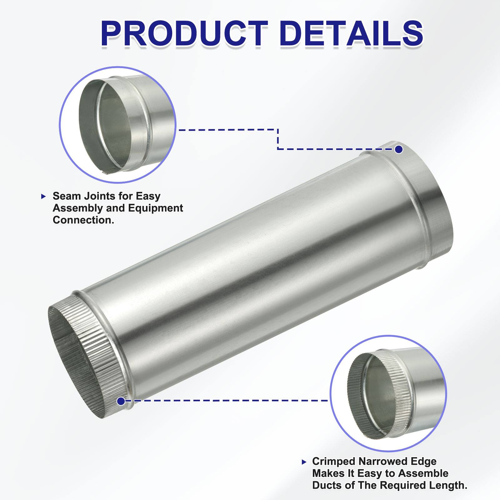 PRODUCT DETAILS

- Seam Joints for Easy Assembly and Equipment Connection.
- Crimped Narrowed Edge Makes It Easy to Assemble Ducts of the Required Length.
