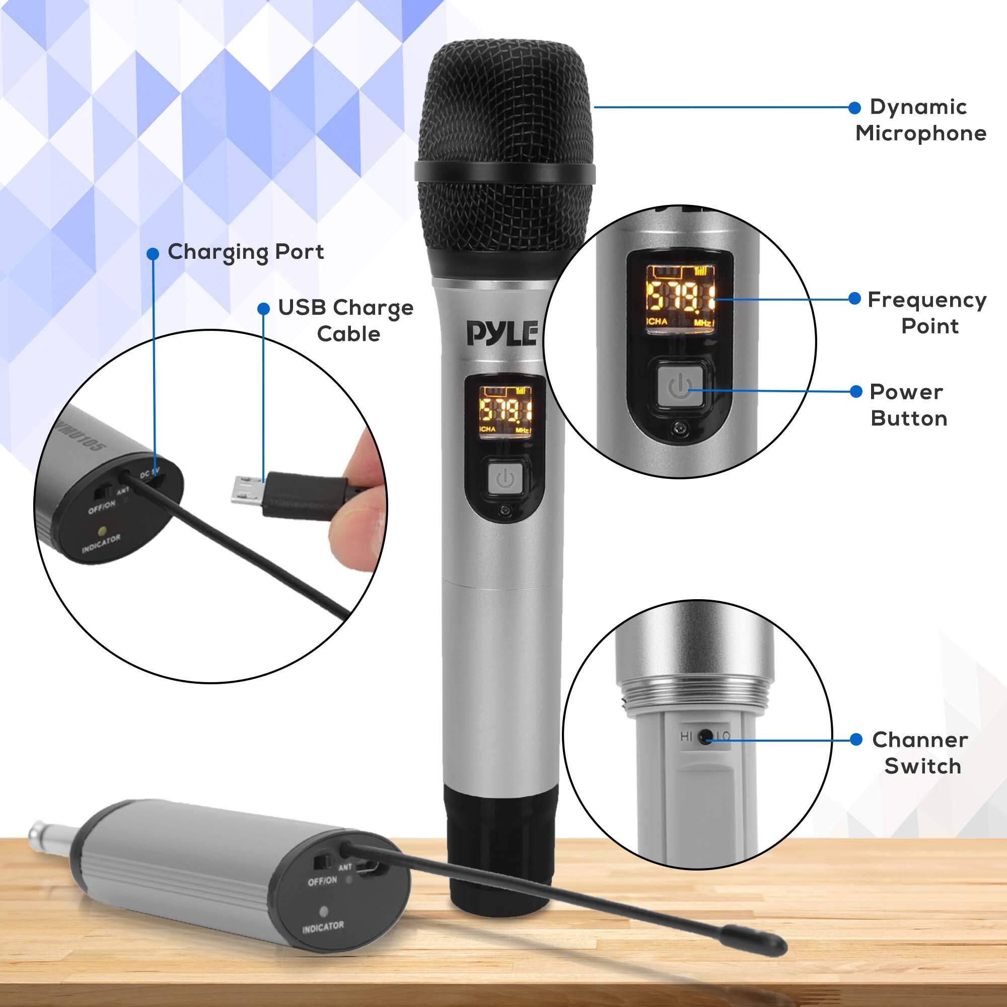 Dynamic Microphone  
Charging Port  
USB Charge Cable  
Frequency Point  
Power Button  
Channel Switch  
Indicator