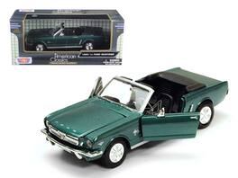 1964 1/2 Ford Mustang Convertible Metallic 1/24 Diecast Model Car by Motormax - Green