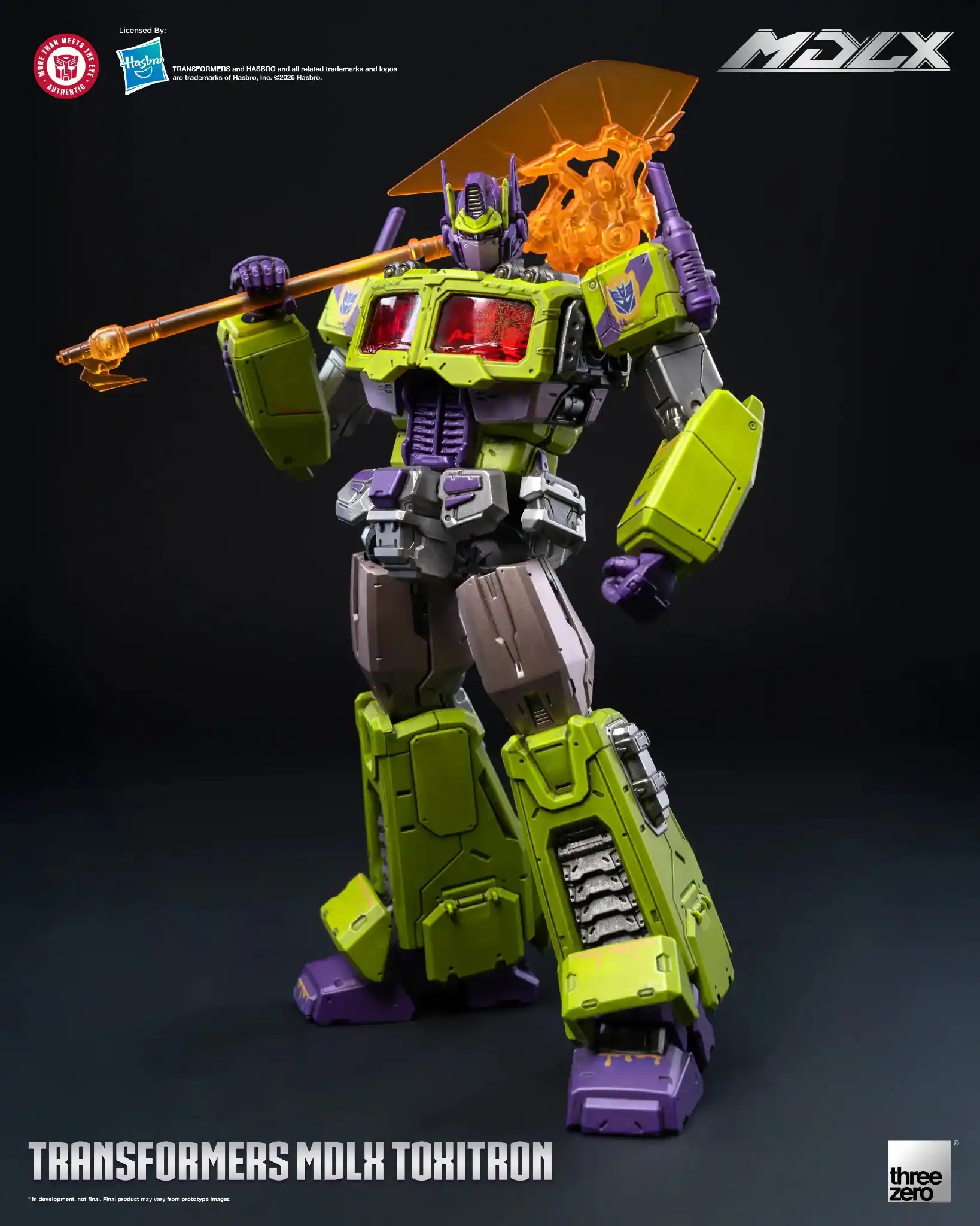 1. MALTE HEEIRER T S. H. AUTRENTIE
   Licensed by: Hasbro
   TRANSFORMERS and HASBRO and all related trademarks and logos are trademarks of Hasbro, Inc. ©2020 Hasbro.

   MOLX
   TRANSFORMERS MOLX TOXITRON

   three zero
