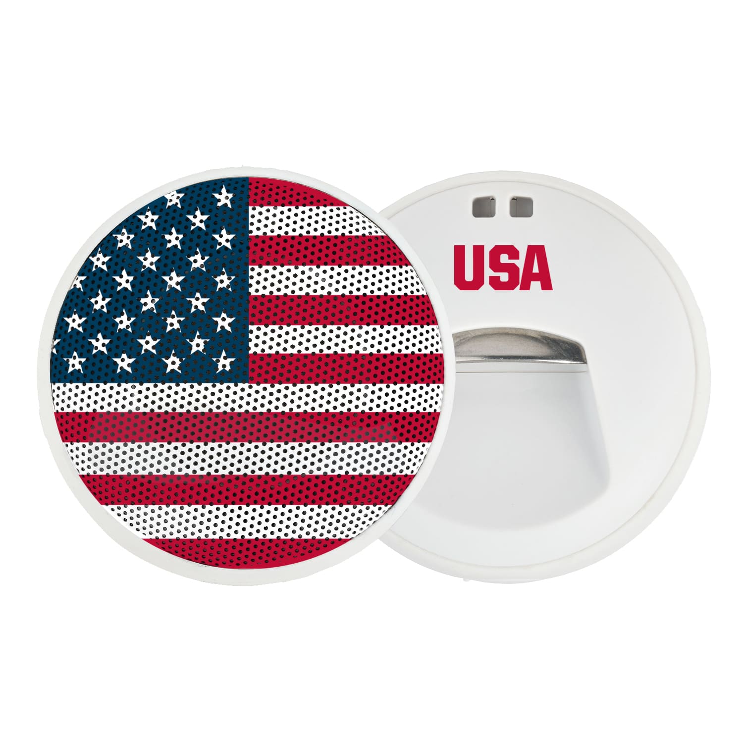 Angle. Speaqua - Cruiser H2.0 Portable Waterproof Compact Bluetooth Speaker with Bottle Opener - USA Flag.