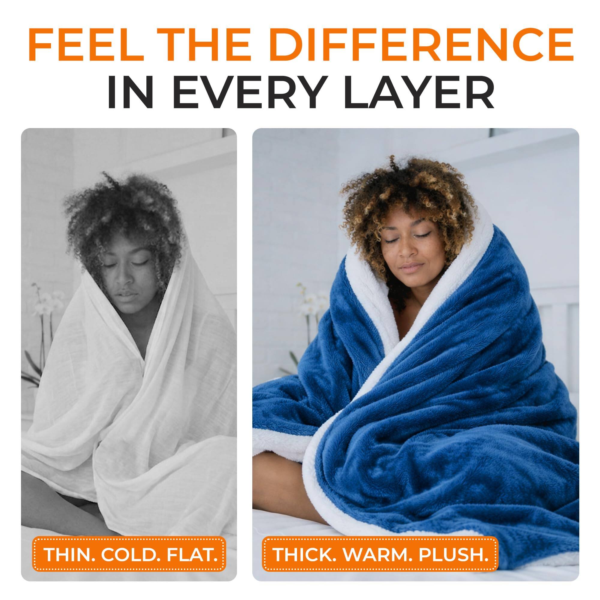 FEEL THE DIFFERENCE IN EVERY LAYER

THIN. COLD. FLAT.

THICK. WARM. PLUSH.