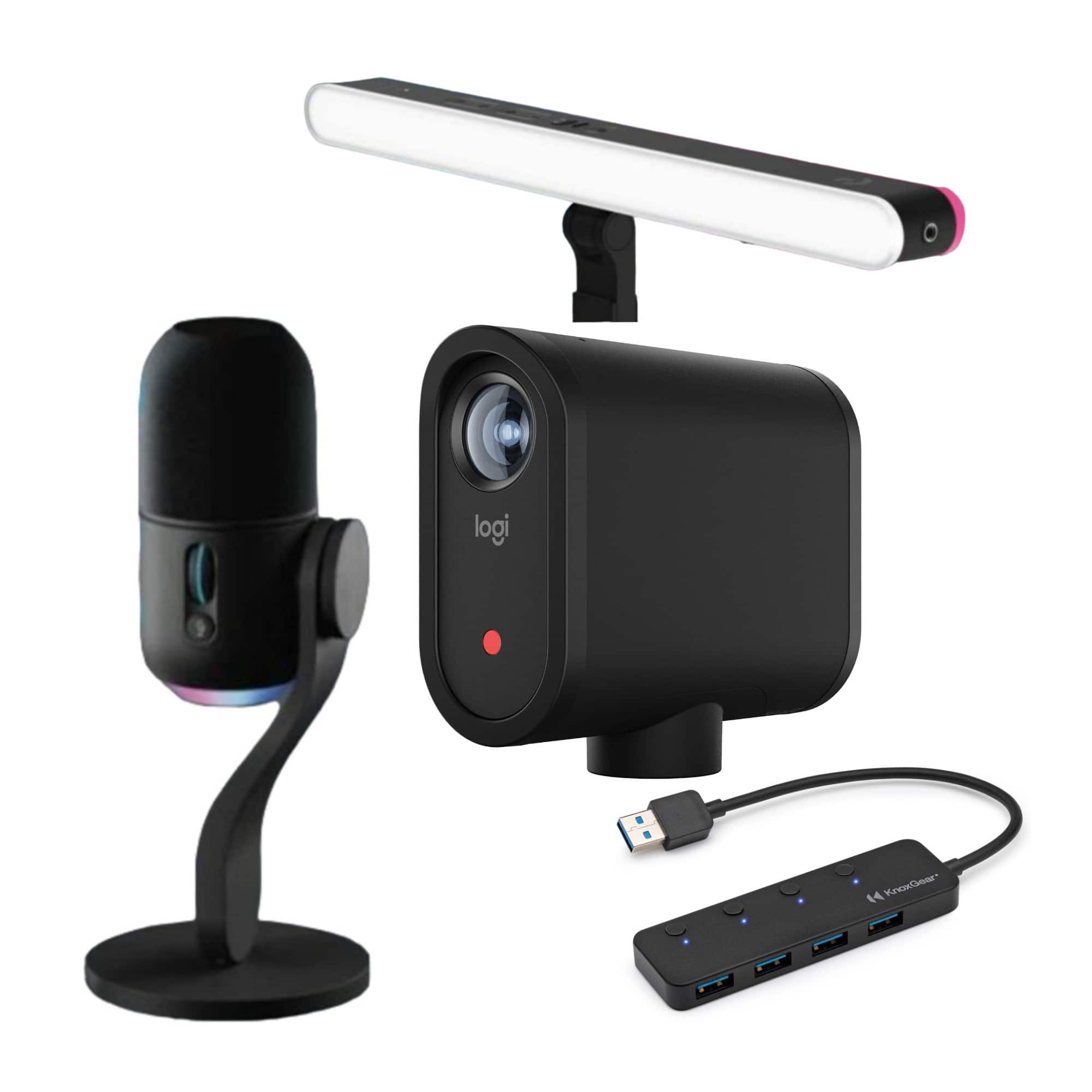 Logitech - Yeti GX RGB LIGHTSYNC-Powered Microphone, Camera, 4 Port USB Hub - 988-000567K4