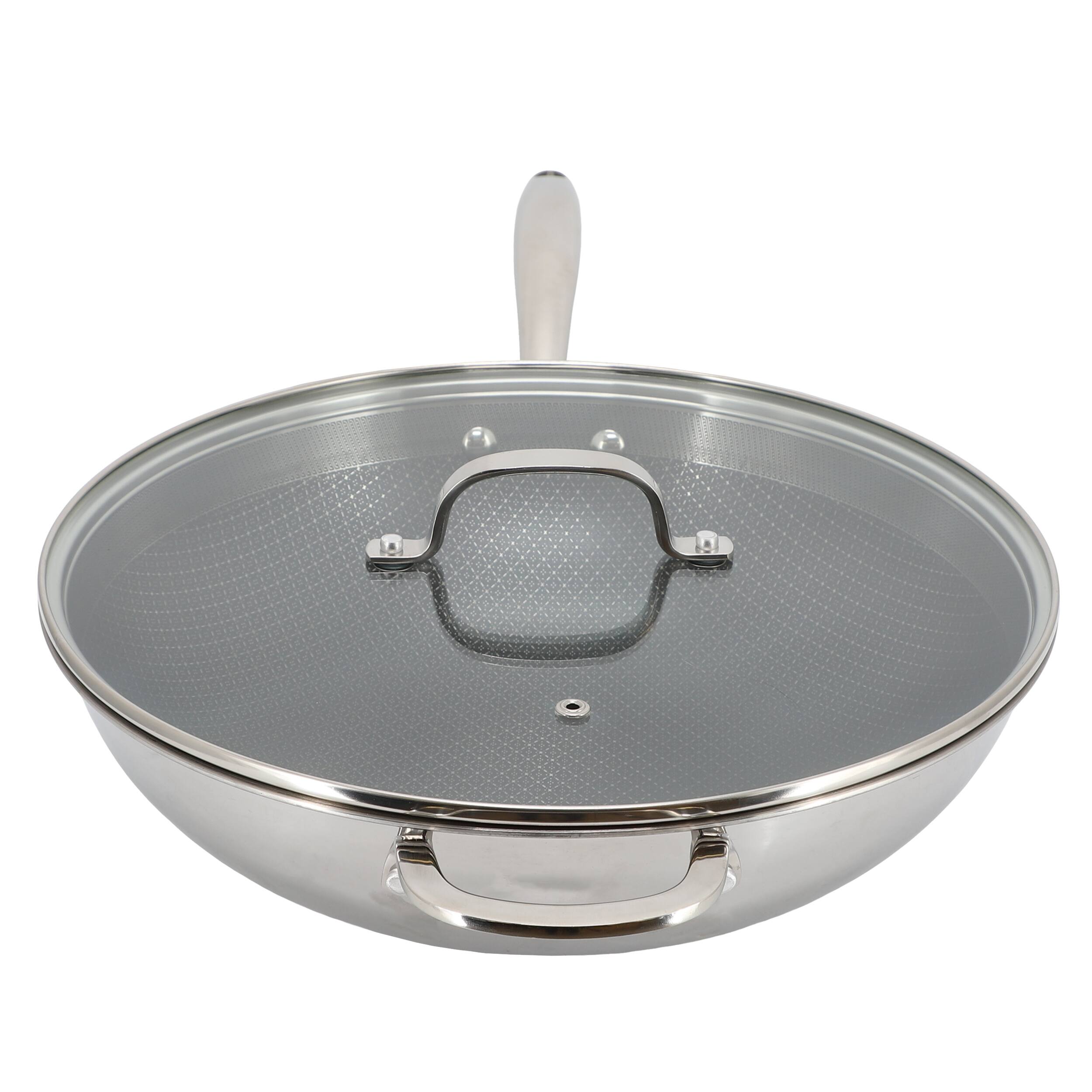 Alt View 1. Better Chef - Better Chef 12.5 Inch 3 Ply Stainless Steel Nonstick Wok with Lid in Silver - Silver.