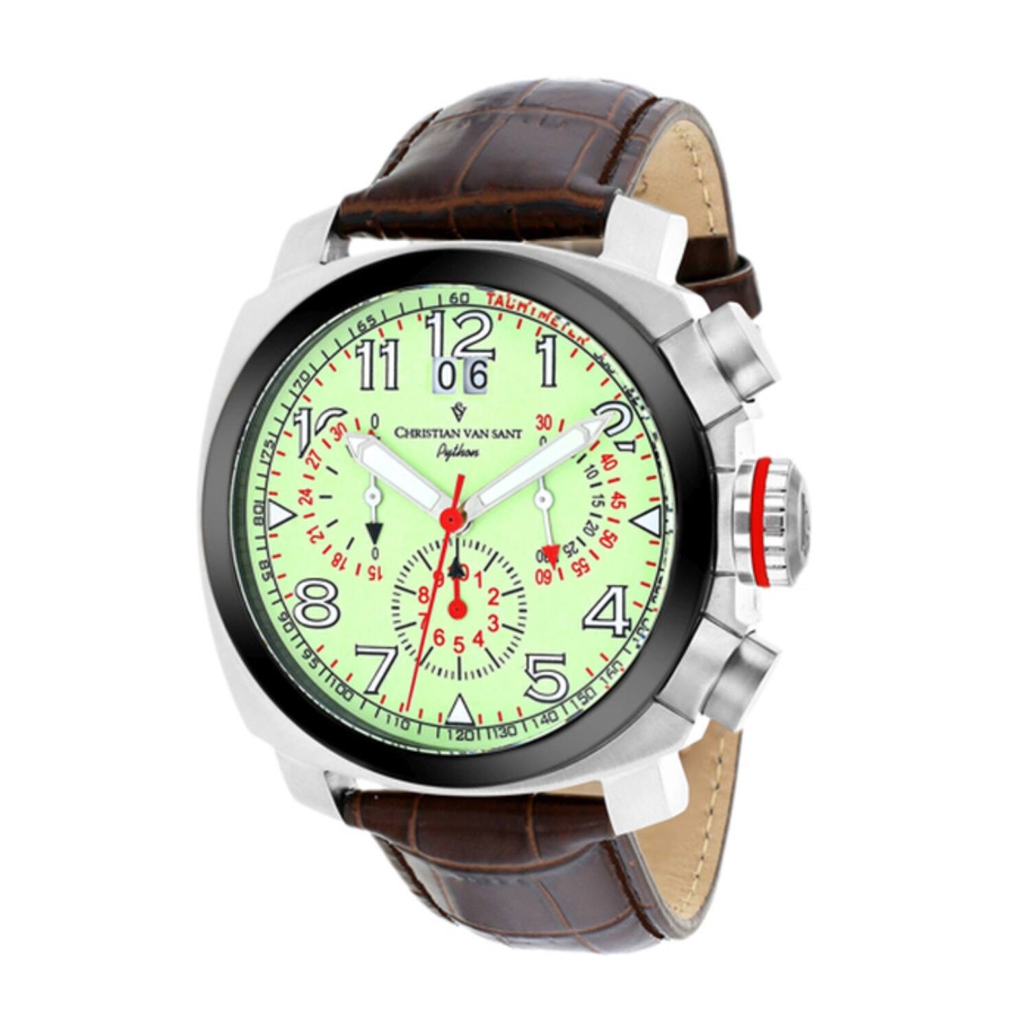 Christian Van Sant - Men's Grand Python - Luminous - Swiss parts quartz Watch - Tan