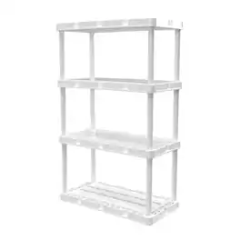 Gracious Living - 4 Shelf Knect-A-Shelf Fixed Height Light Duty Storage Unit - White