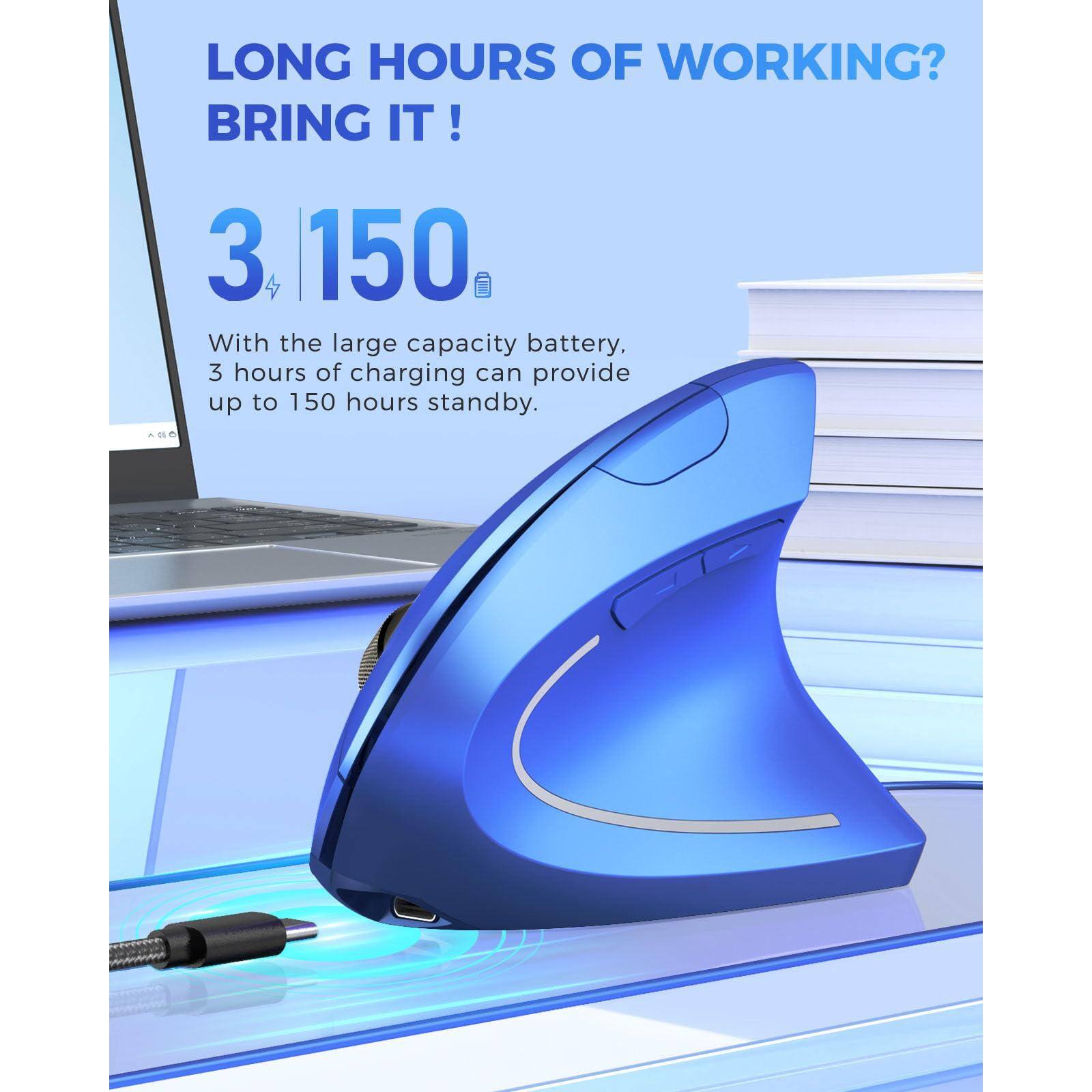 LONG HOURS OF WORKING?  
BRING IT!  

3 | 150  

With the large capacity battery, 3 hours of charging can provide up to 150 hours standby.