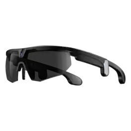 Cluzine - AI Smart Sports Glasses 3200W Pixel HD Camera Photo Video Call AI Translation Anti-Shake IP66 Waterproof AI Chat - Black