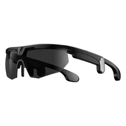 Front. Cluzine - AI Smart Sports Glasses 3200W Pixel HD Camera Photo Video Call AI Translation Anti-Shake IP66 Waterproof AI Chat - Black.