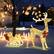 Alt View 11. Costway - Lighted Christmas Reindeer & Sleigh, Outdoor & Indoor Decoration W/ 100 Lights - Gold.