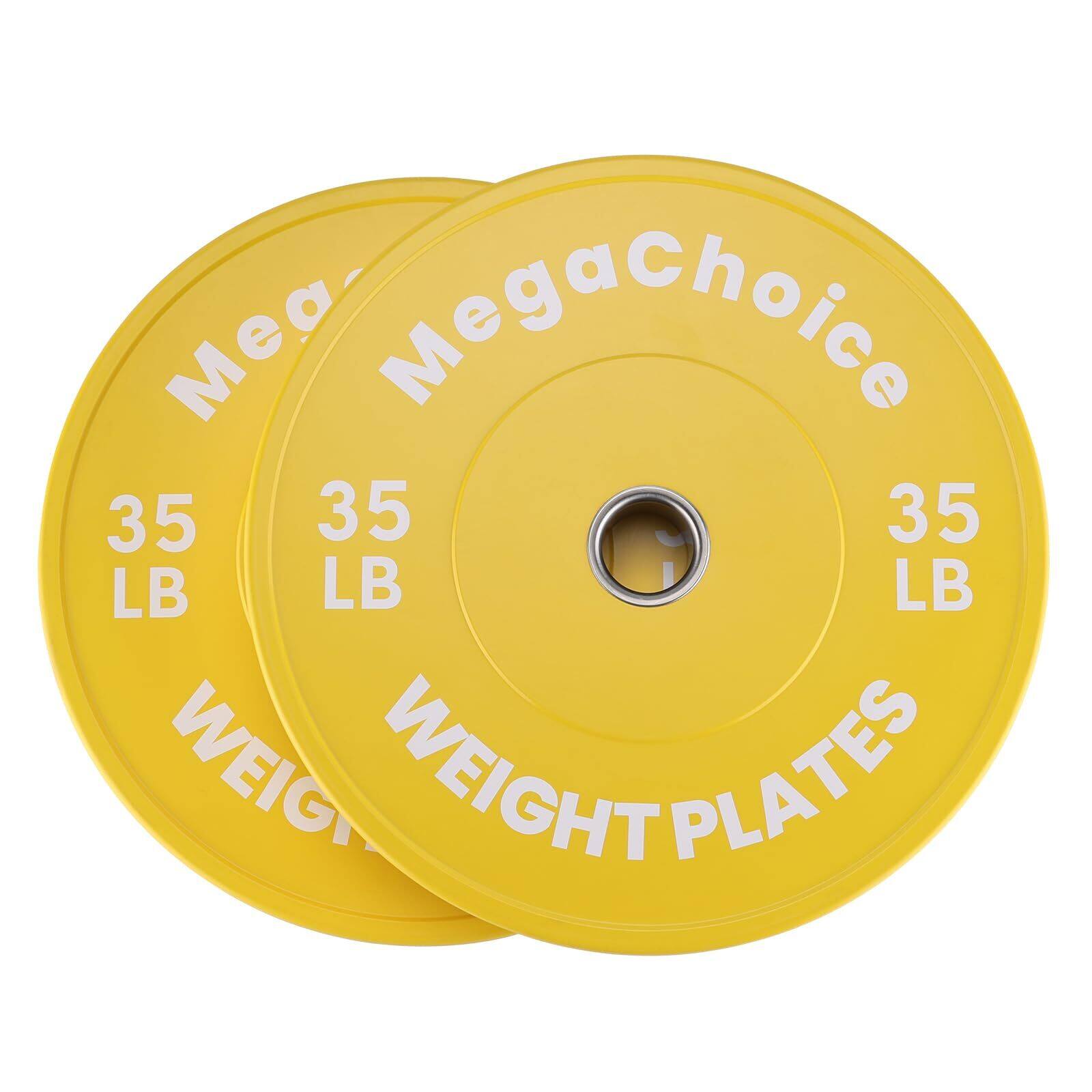 Babevy - Rubber Bumper Weight Plates, Bumper Plates for Weightlifting, Home Gym Strength Training - Yellow