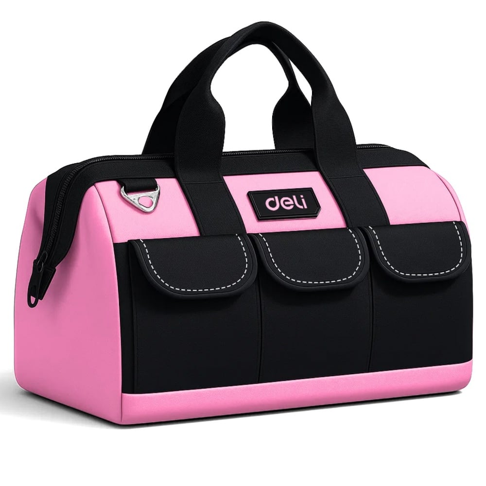 Deli - 13 Inch Heavy Duty Contractor Tool Bag 15 Pockets with Adjustable Strap - Pink price history on PriceWatchPro