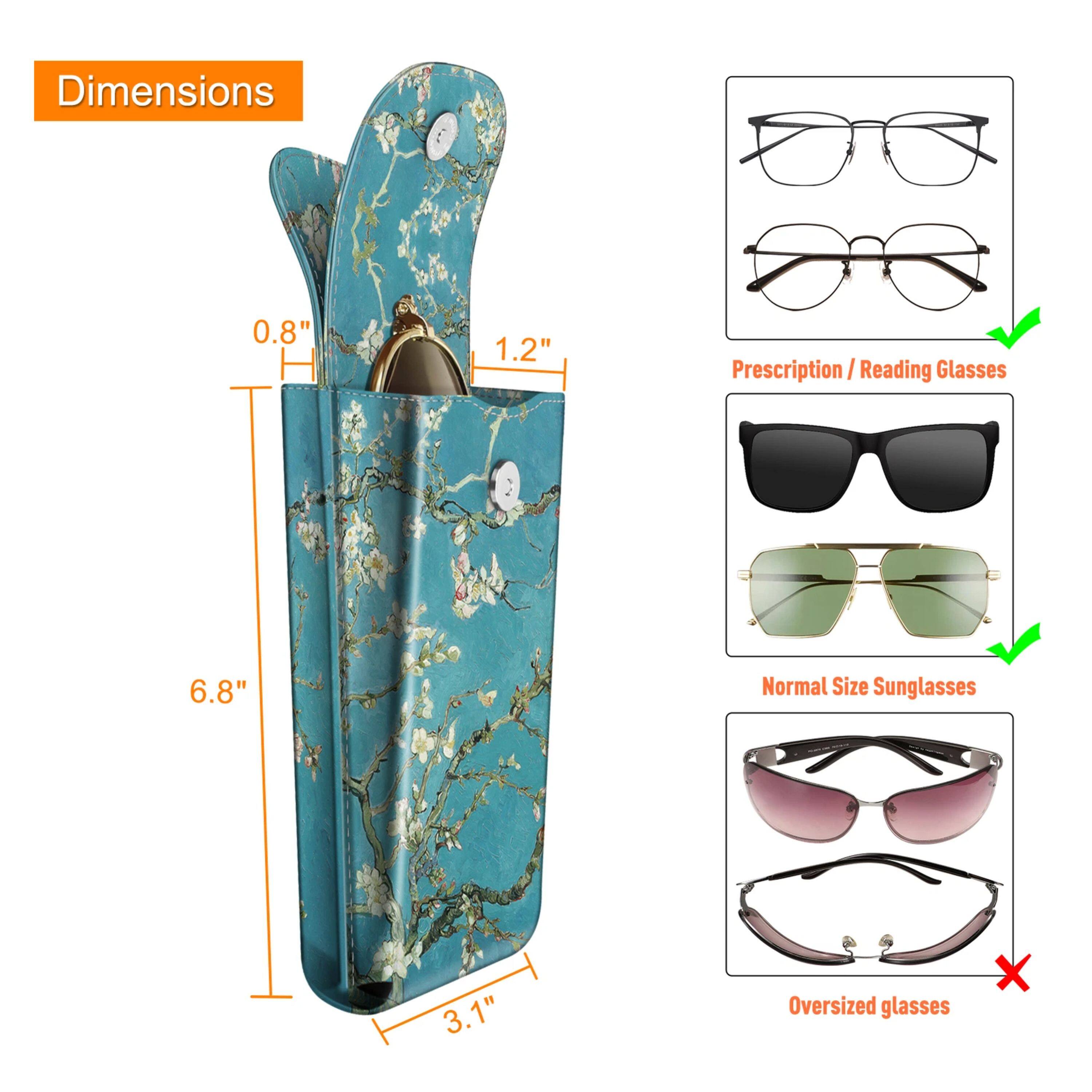 Dimensions: 0.8" x 1.2" x 6.8" x 3.1"

Prescription / Reading Glasses
Normal Size Sunglasses
Oversized glasses