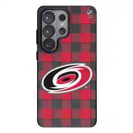 Keyscaper - NHL - Carolina Hurricanes Plaid Galaxy Magnetic Bump Case - S24 - Black