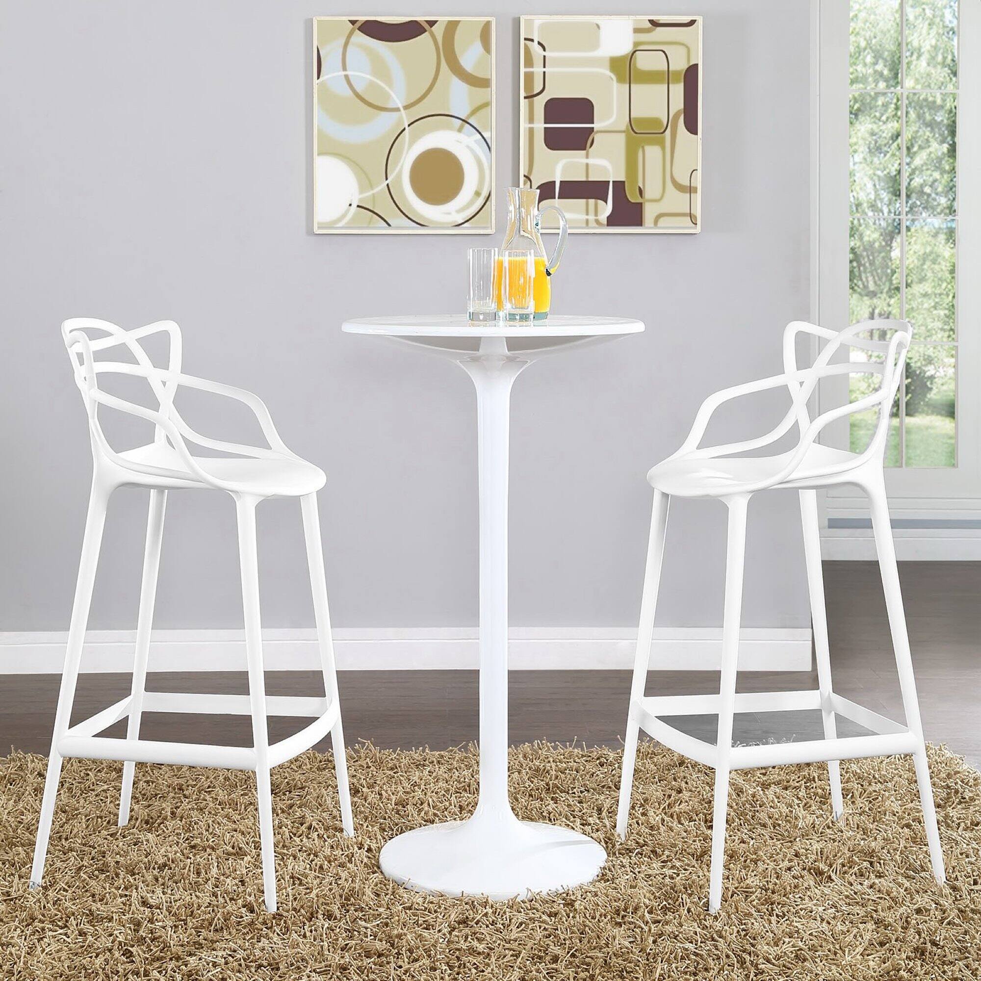 Back. Modway - Entangled Bar Stool Set of 2 by Modway - White.