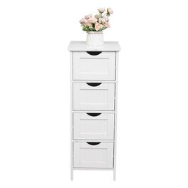 SlickBlue - 4-Drawer Storage Cabinet Space-Saving Organizer for Bathroom - White