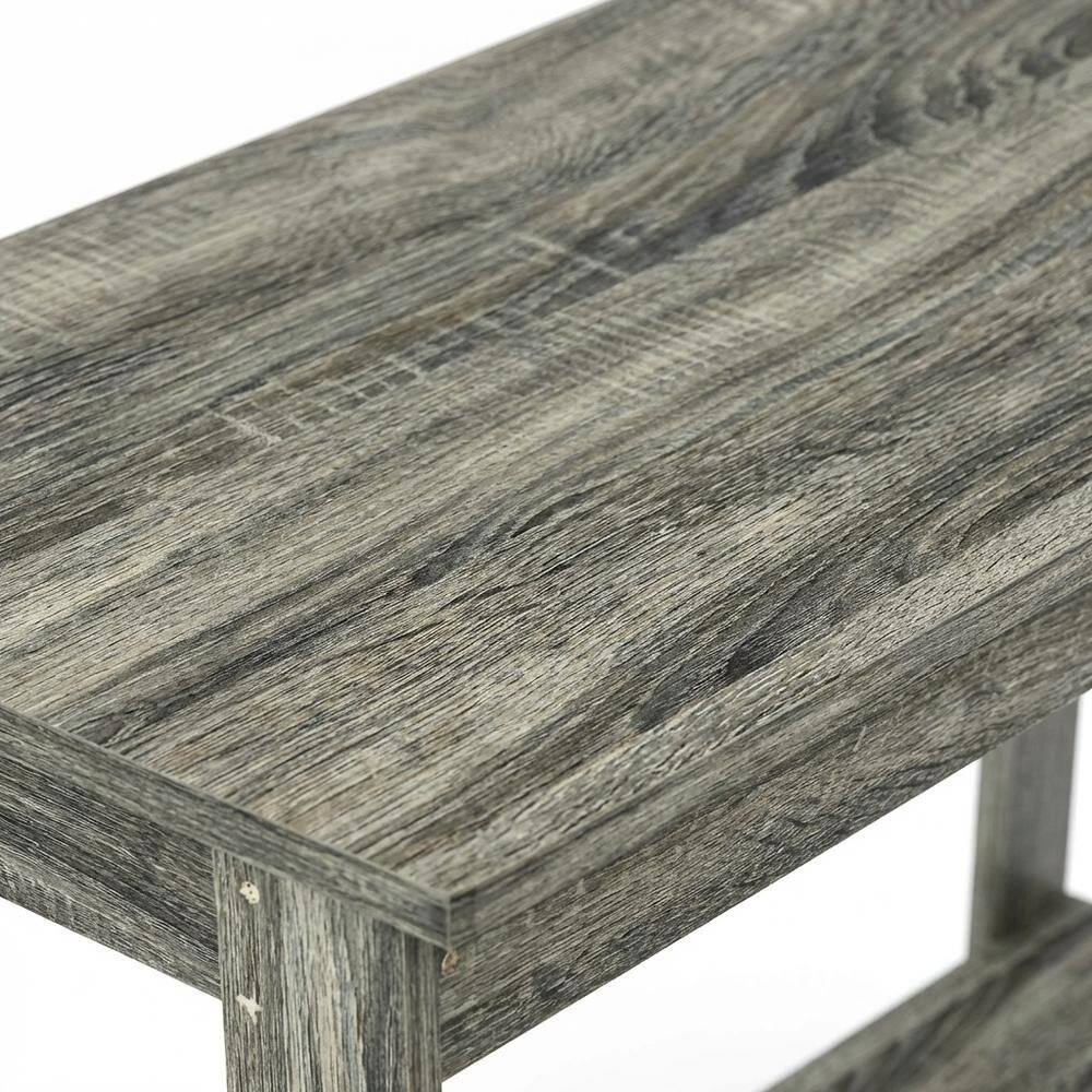 Alt View 4. FurniFact - Wooden TV Stand in French Oak Grey with Modern Storage Design - Gray.