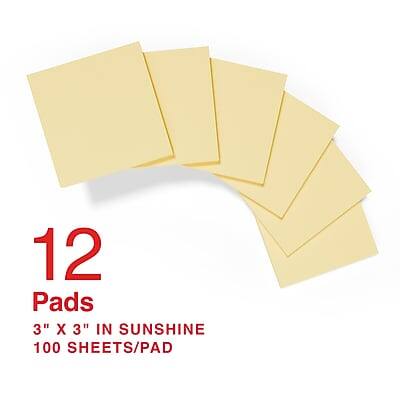 12 Pads  
3" x 3" in Sunshine  
100 Sheets/Pad