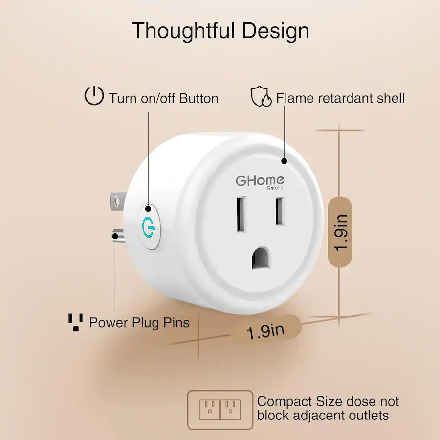 GHome Smart 4 Pack WiFi Smart Plug, Alexa & Google Home, App Control ...