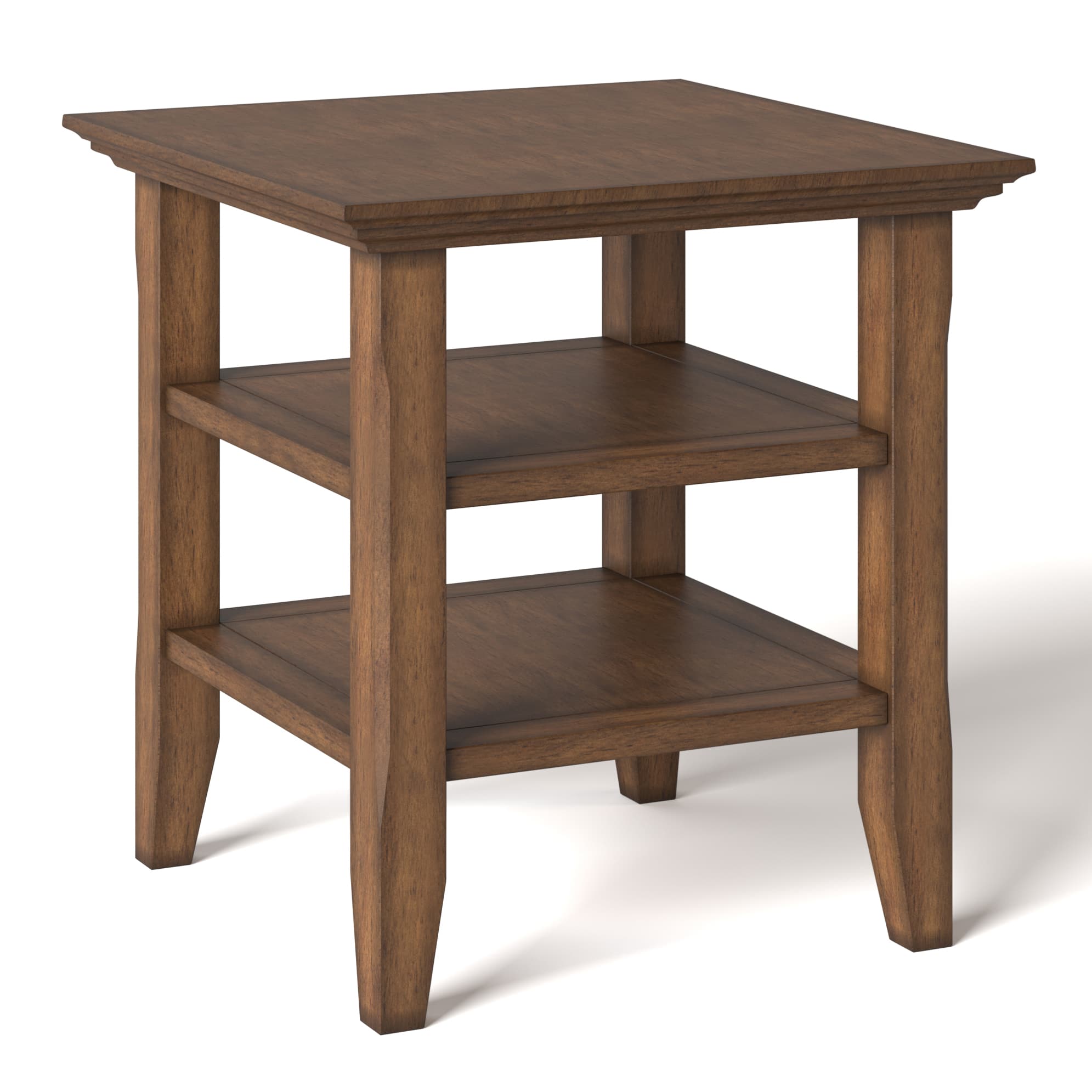 Simpli Home - Acadian End Table - Rustic Natural Aged Brown - Front_Zoom