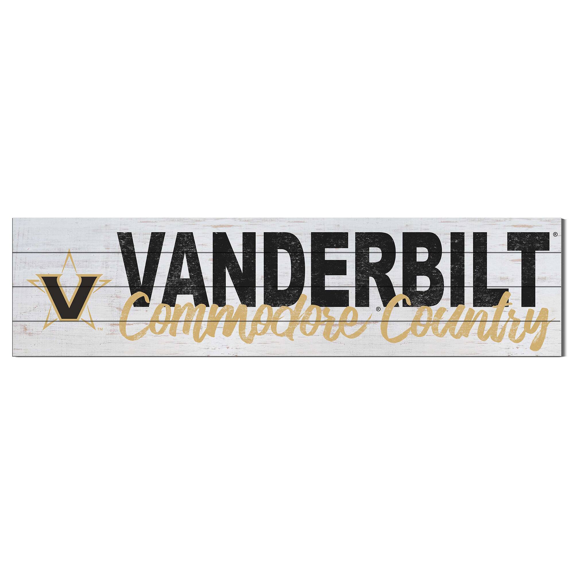 Jardine - Vanderbilt Commodores 10'' x 40'' Logo Sign - White