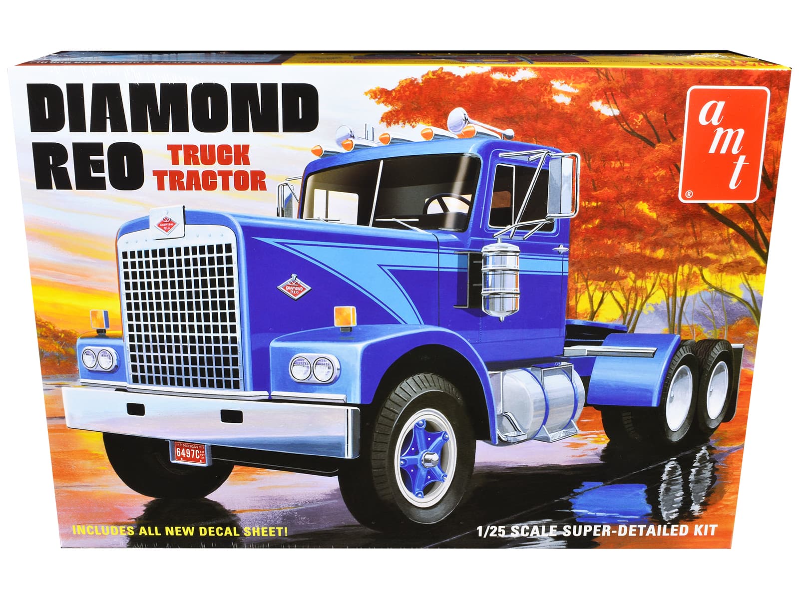 Skill 3 Model Kit Diamond Reo Truck Tractor 1/25 Scale Model by AMT - Multi