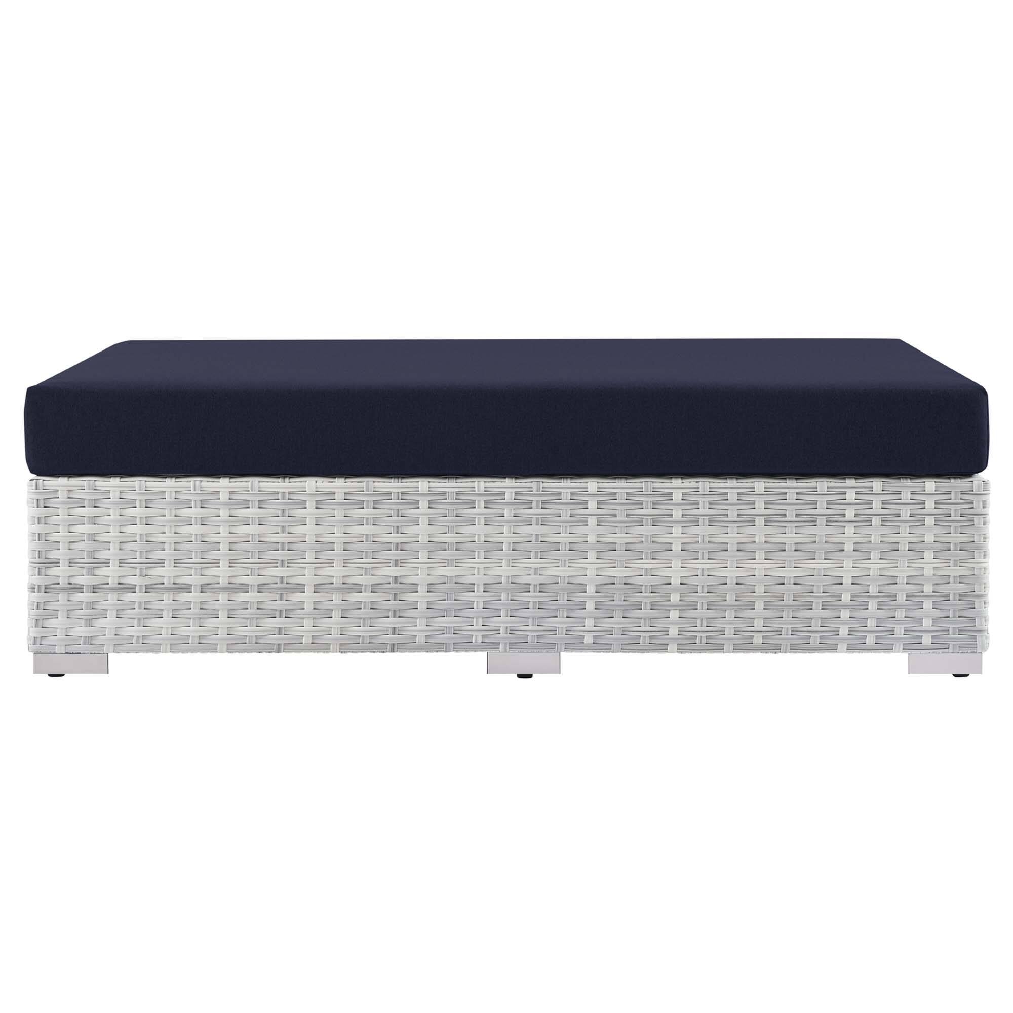Alt View 2. Modway - Convene Outdoor Patio Rectangular Ottoman by Modway - Light Gray Navy.