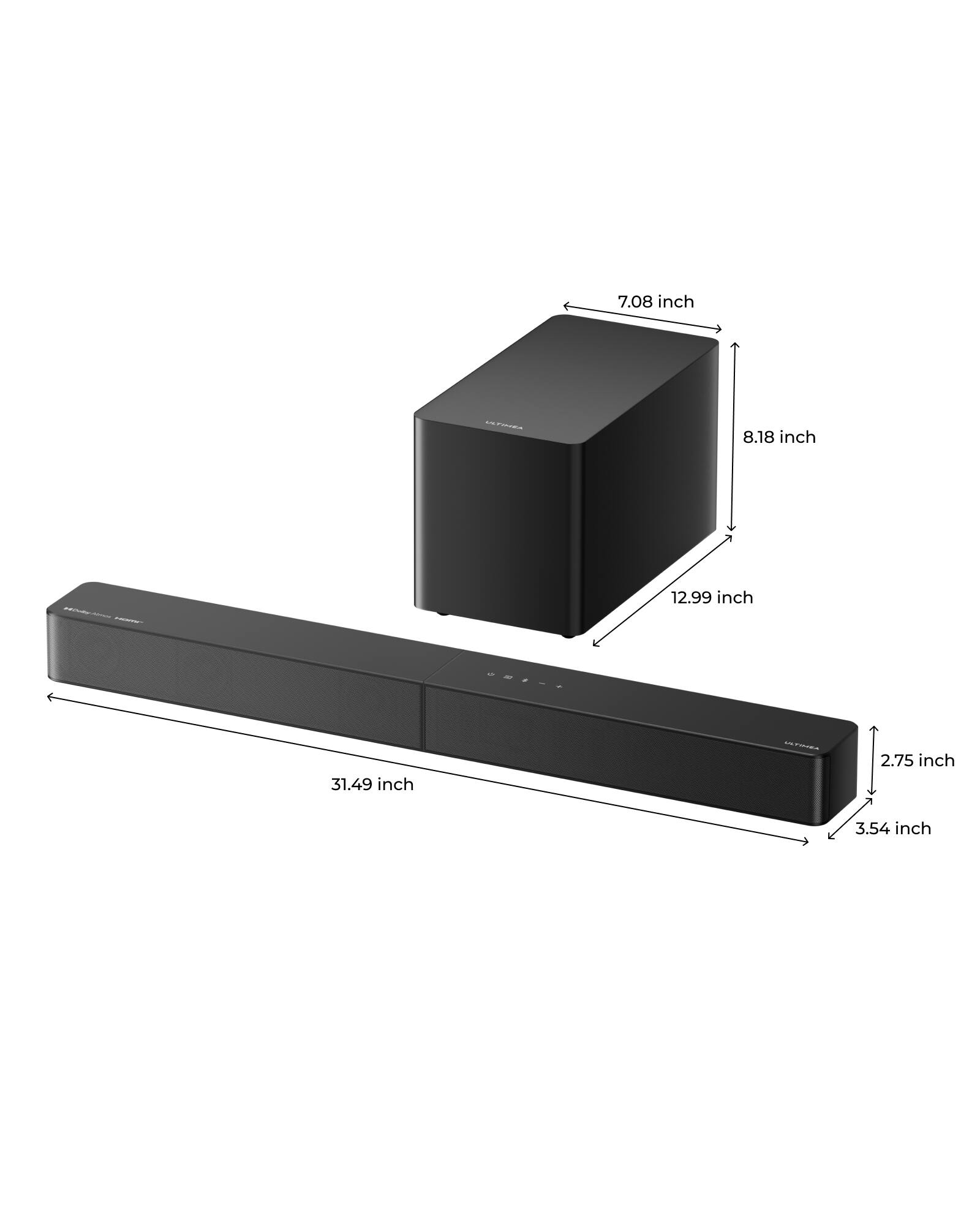 7.08 inch - height
8.18 inch - width
12.99 inch - depth
31.49 inch - length
2.75 inch - width
3.54 inch - depth