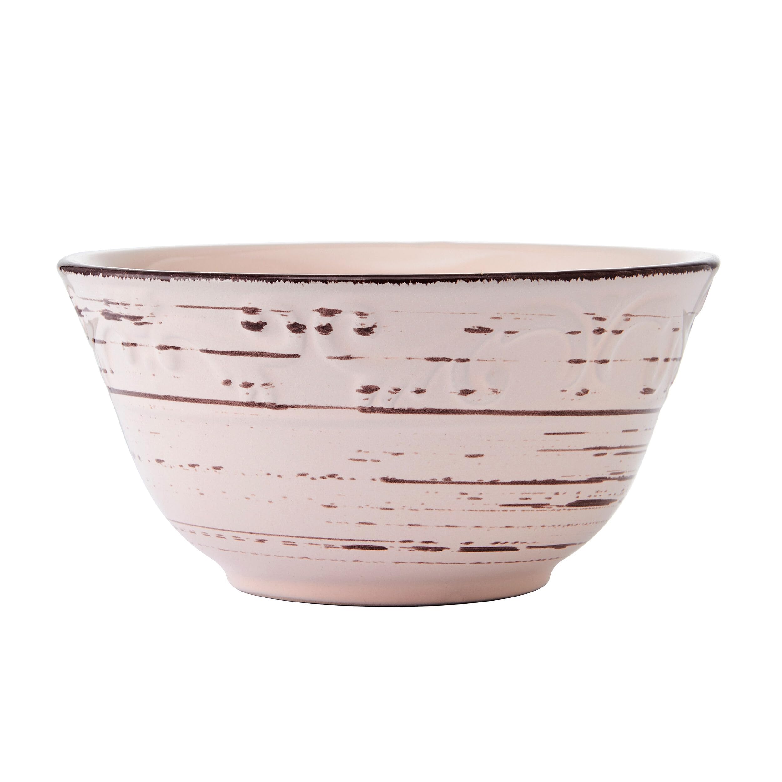 Alt View 2. Dazzed Corner - 16-Piece Stoneware Dinnerware Set, Service for 4, Microwave & Dishwasher Safe Plates and Bowls - Pink.