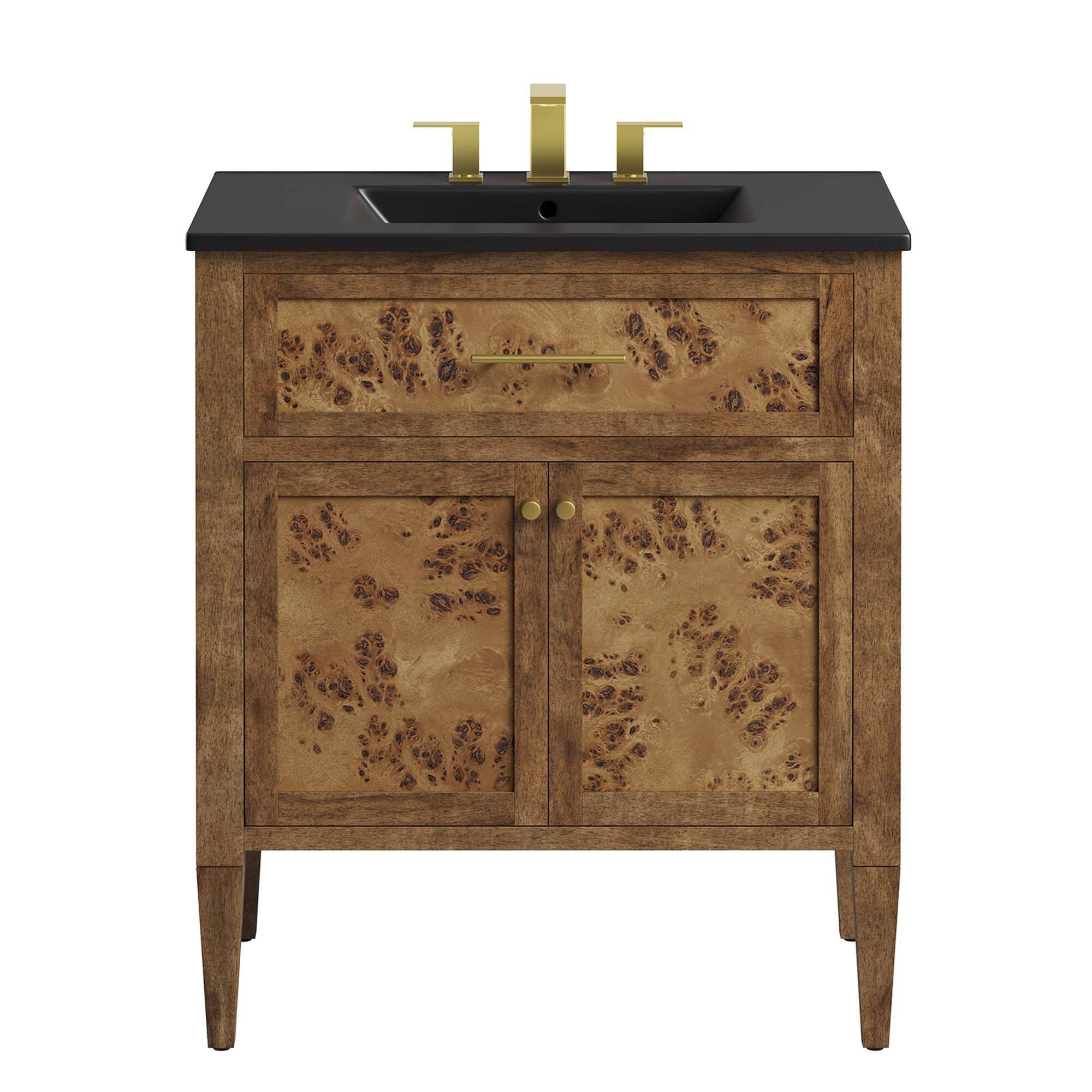 Alt View 4. Modway - Elysian Bathroom Vanity Basin Included by Modway - Black Brown.