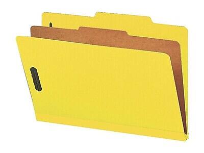 Alt View 1. Smead - 60% Recycled Pressboard Classification Folders, 2" Expansion, Legal Size, 1 Divider, Yellow, 10/Box - Yellow.