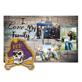 Fan Creations - ECU Pirates 11" x 19" I Love My Family Clip Photo Frame - Multicolor