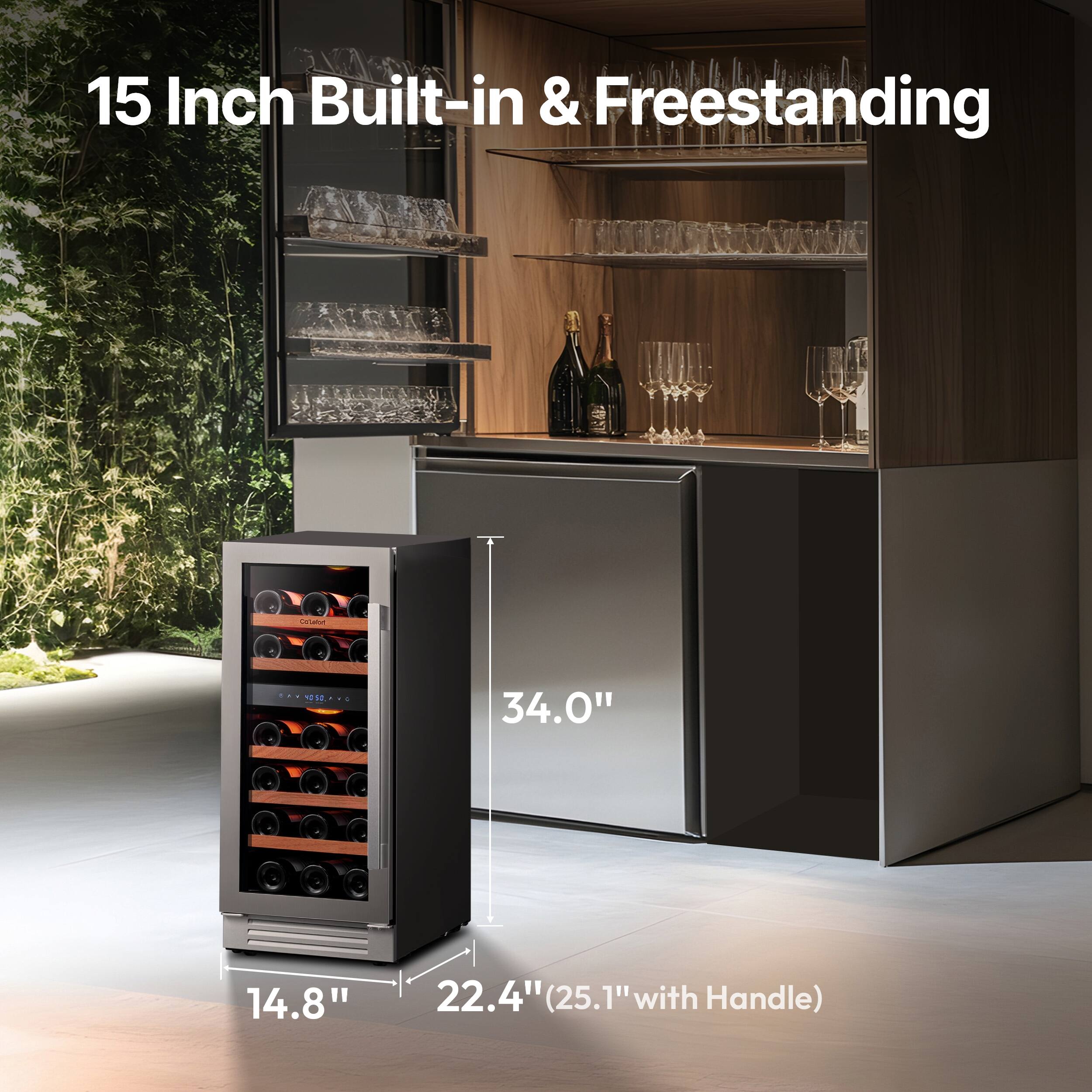15 Inch Built-in & Freestanding

34.0" 14.8" 22.4" (25.1" with Handle)