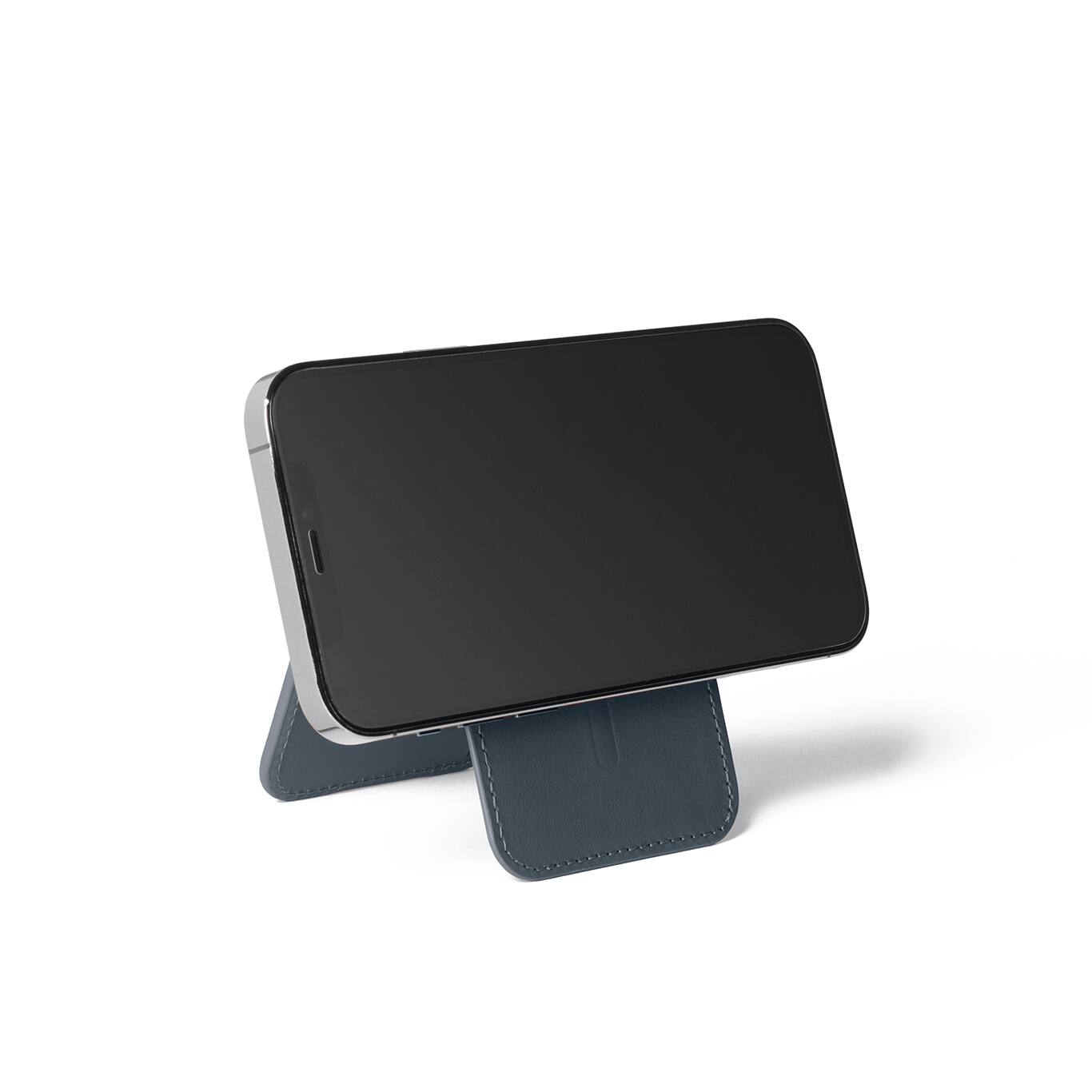 Back. Mujjo - Mujjo MagSafe Wallet Stand - Basalt Blue.