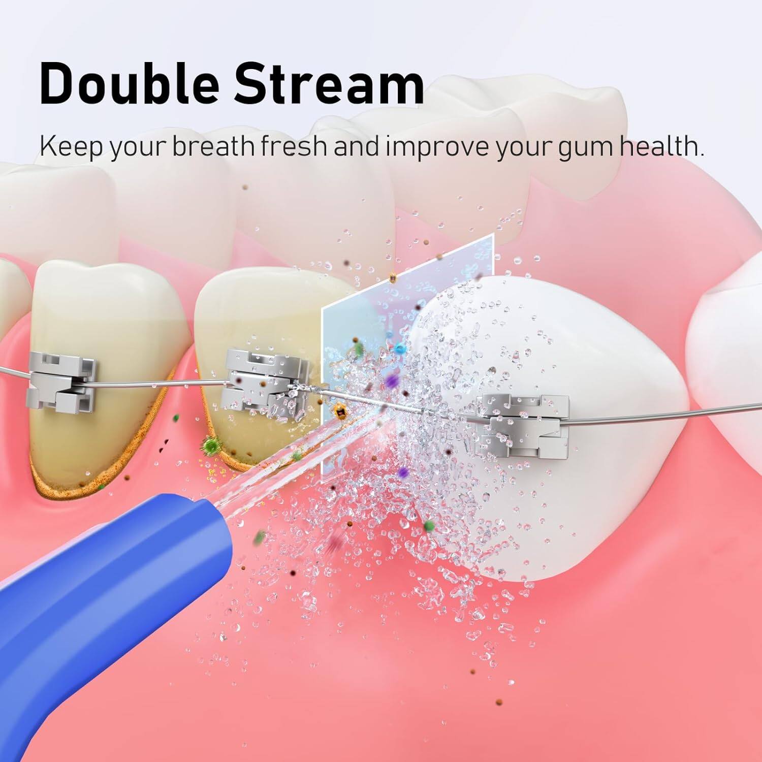 Double Stream  
Keep your breath fresh and improve your gum health.