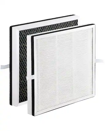 Front. VEVOR - Air Purifier Replacement Filter, H13, 3-in-1 Compact & Lightweight Replacement Filter with Sturdy PET Pre-Filter - White.