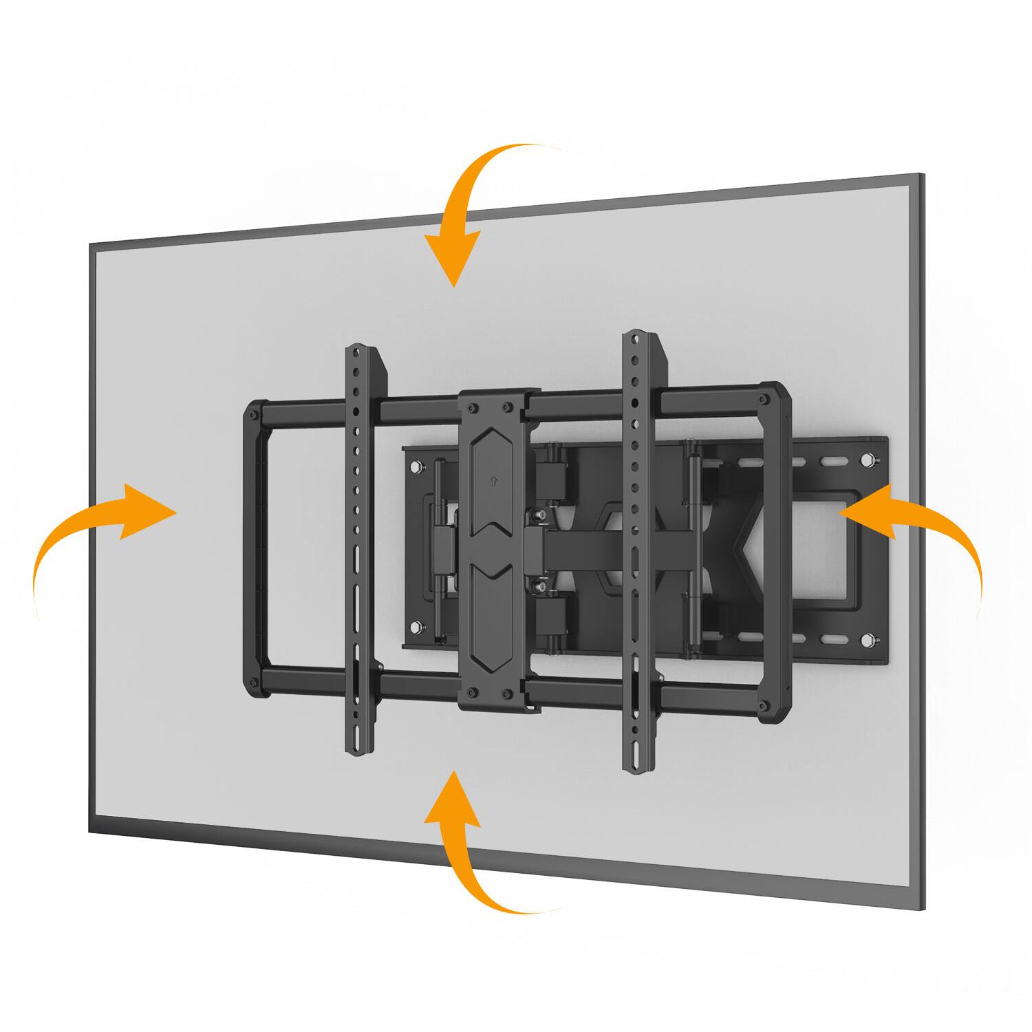 Angle. X-assembly - Ultra Slim Full Motion TV Wall Mount for 37-90 inch,Max VESA 600x400mm,Fits 8/16/24 Studs - Black.