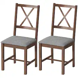Homcom - of 2 Dining Chairs - Gray