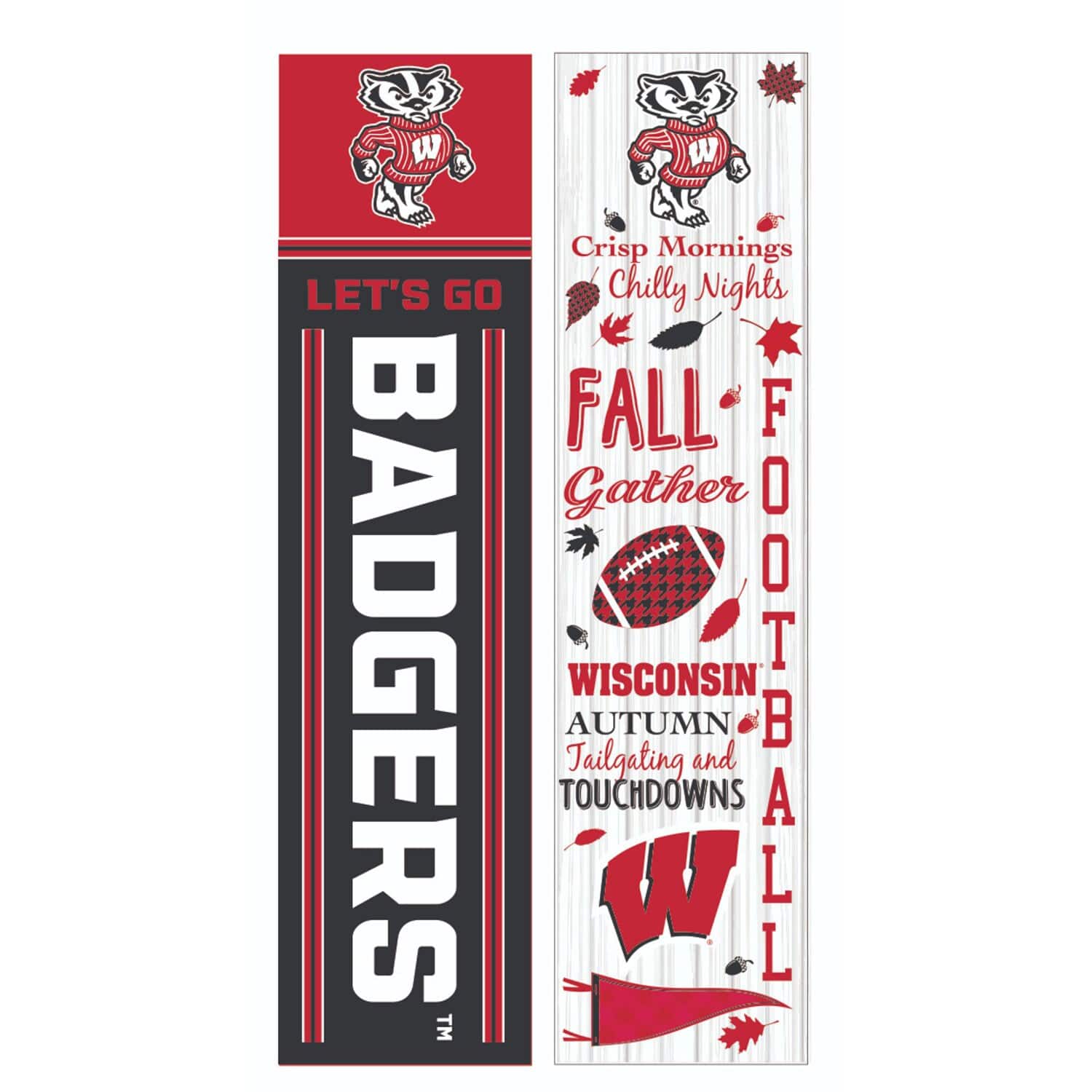 Evergreen Enterprises - Wisconsin Badgers 47" Double Sided Fall Leaner Fan Sign - Multicolor