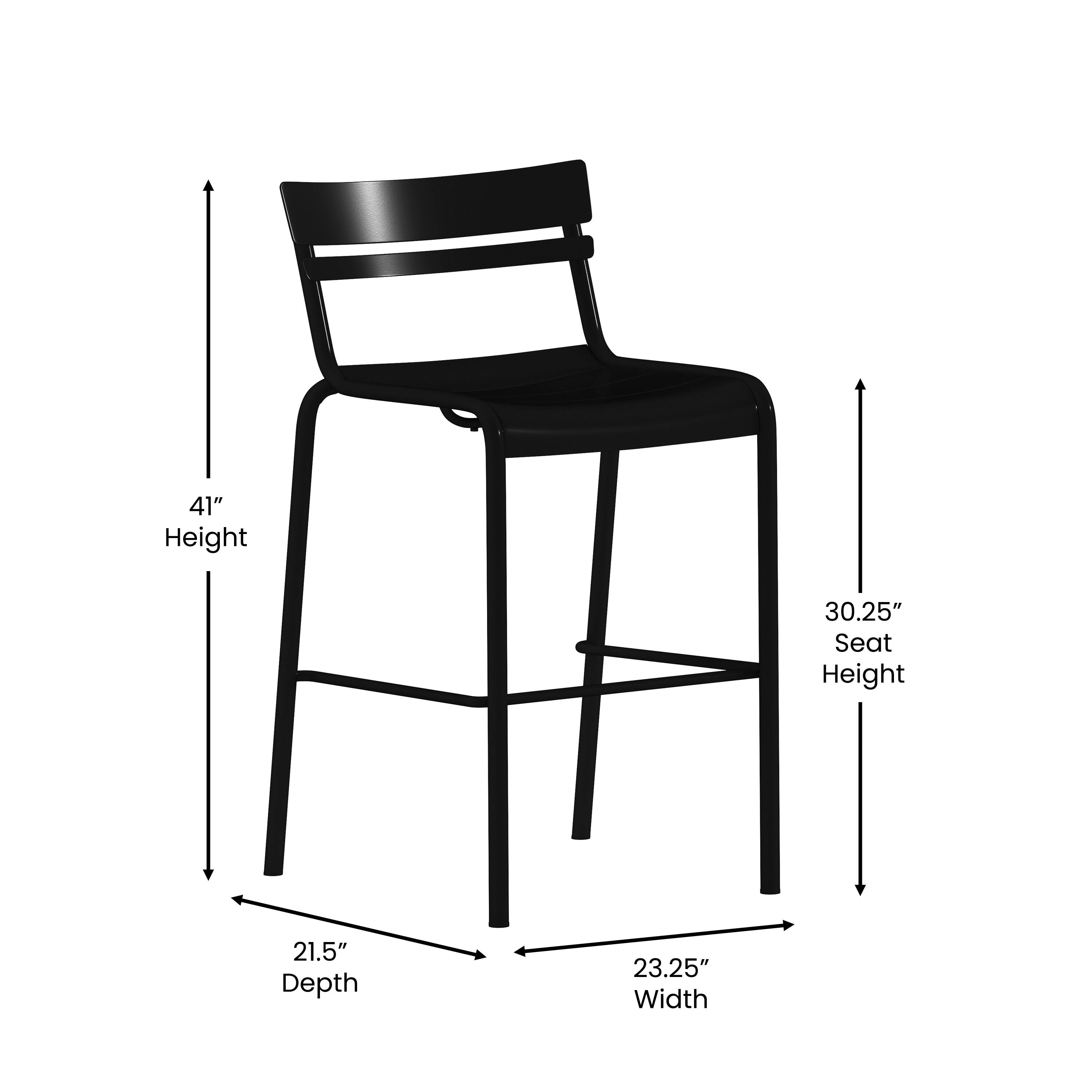 41" Height  
30.25" Seat Height  
21.5" Depth  
23.25" Width