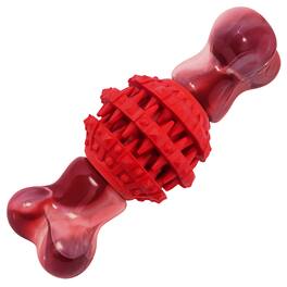 Frienhund - Super Chewer Beef Flavor Nylon & Rubber Locking Chew Bone Toy,1 count - Pink & Red