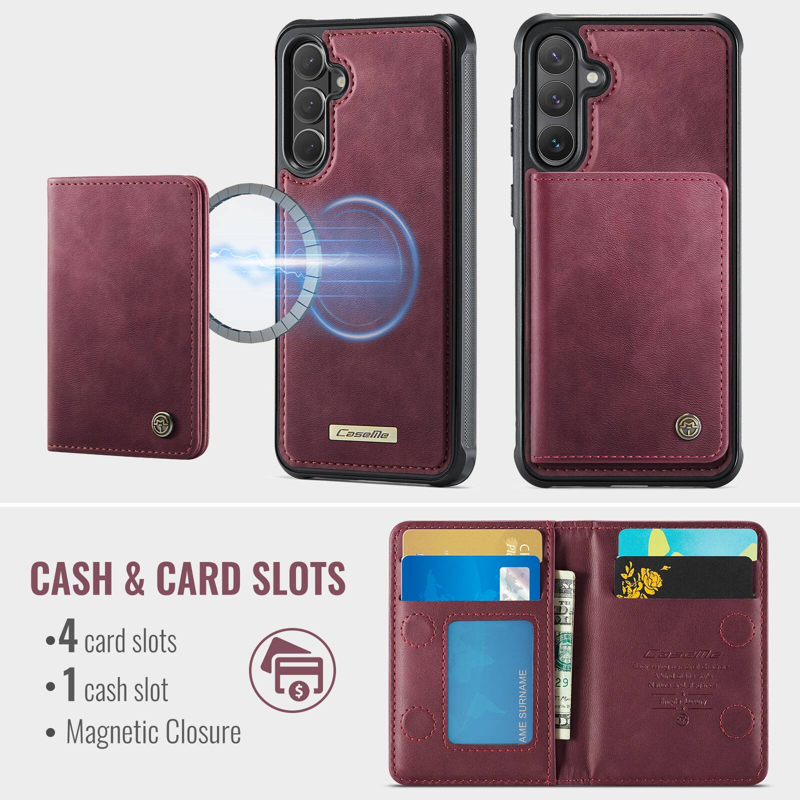 Ceselle CASH & CARD SLOTS  
4 card slots  
1 cash slot  
Magnetic Closure  

SURNAME  
NAME  
TH  
DE  
29  

BI  
Casele  
N  
FER  
1a  
A  
NC