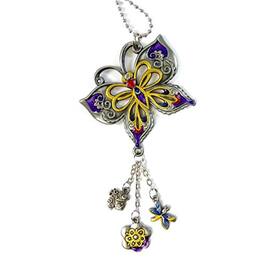 Ganz - Multi Color Garden Butterfly Car Charm 7 inch with Chain - Silver