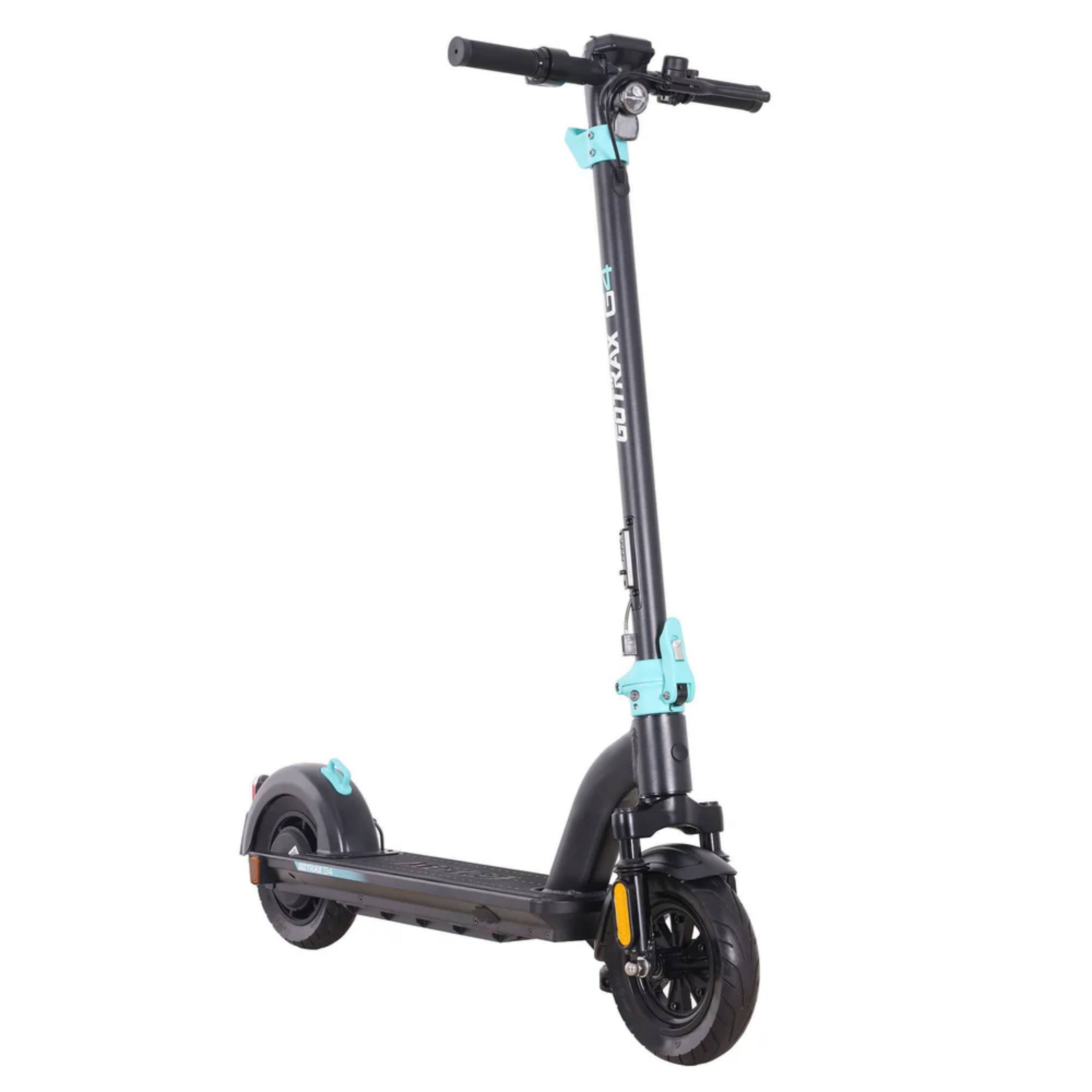 Angle. GoTrax - GOTRAX G4 PRO Adult Electric Scooter with 10"solid tires, 36V 10.4Ah, 20mph, 25mile Range,  264 lbs Max Load, Cyan - CYAN.