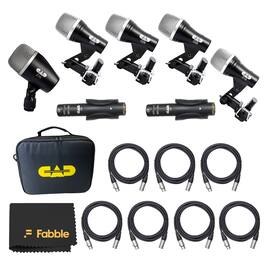 CAD Audio - Stage7 Drum Mic Bundle: 7-Piece Kit, 7x 10ft XLR Cables & Microfiber Cloth – For Studio & Live Sound