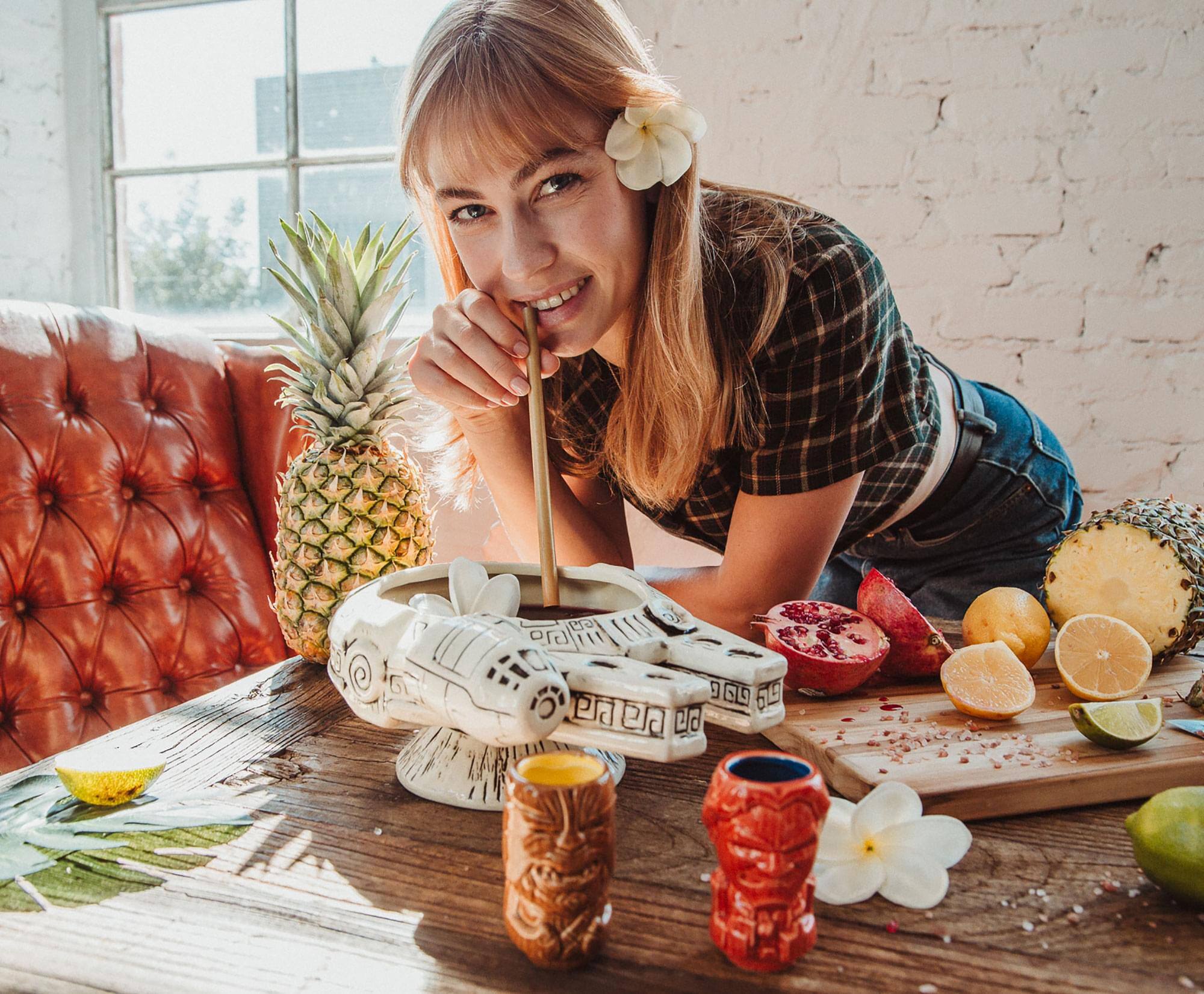 Alt View 1. Star Wars - Geeki Tikis Star Wars Millennium Falcon Punch Bowl Set With Mini Muglets - Brown.