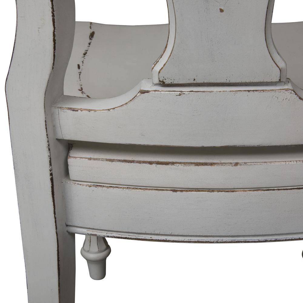 Left. Liberty Furniture Industries - Magnolia Manor Splat Back Side Chair (RTA)-Set of 2 in Antique White - White.